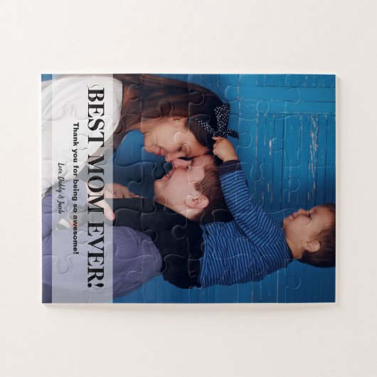 パーソナライズされた最高の母の写真 ジグソーパズル (横)