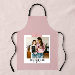 パーソナライズされた最高の母の写真 | ピンク エプロン