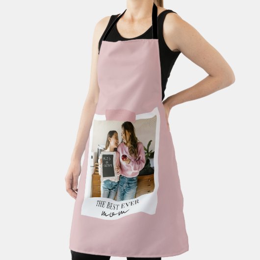 パーソナライズされた最高の母の写真 | ピンク エプロン (インサイチュ)