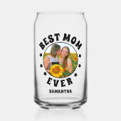 パーソナライズされた最高の母の日に母の日を撮影 ガラス缶 (正面)