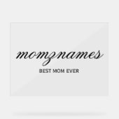 パーソナライズされた最高の母の書名 アクリルサイン (正面)