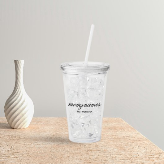 パーソナライズされた最高の母の書名 アクリルタンブラー