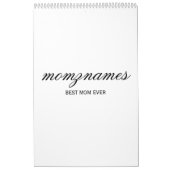 パーソナライズされた最高の母の書名 カレンダー (カバー)