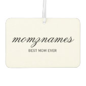 パーソナライズされた最高の母の書名 カーエアーフレッシュナー (裏面)