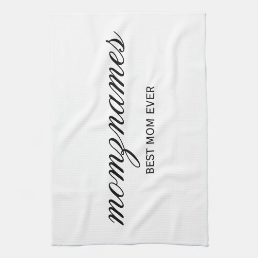 パーソナライズされた最高の母の書名 キッチンタオル (縦)