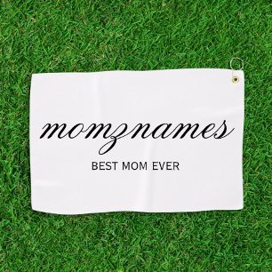 パーソナライズされた最高の母の書名 ゴルフタオル
