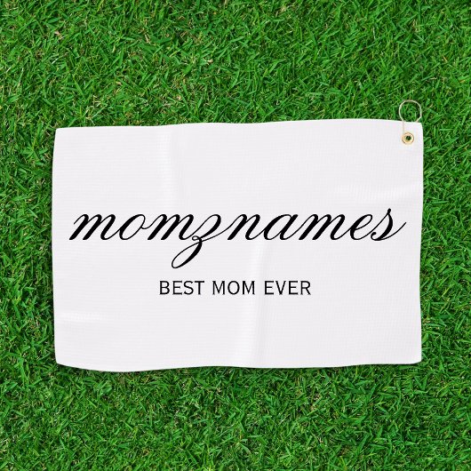 パーソナライズされた最高の母の書名 ゴルフタオル