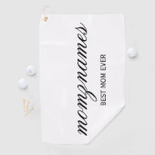 パーソナライズされた最高の母の書名 ゴルフタオル (インサイチュ)