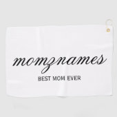 パーソナライズされた最高の母の書名 ゴルフタオル (横)