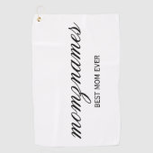 パーソナライズされた最高の母の書名 ゴルフタオル (正面)