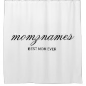 パーソナライズされた最高の母の書名 シャワーカーテン (正面)