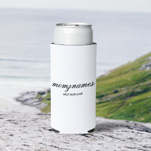 パーソナライズされた最高の母の書名 スリム缶クーラー