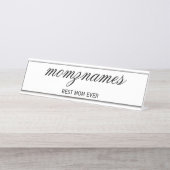 パーソナライズされた最高の母の書名 デスクネームプレート (正面)