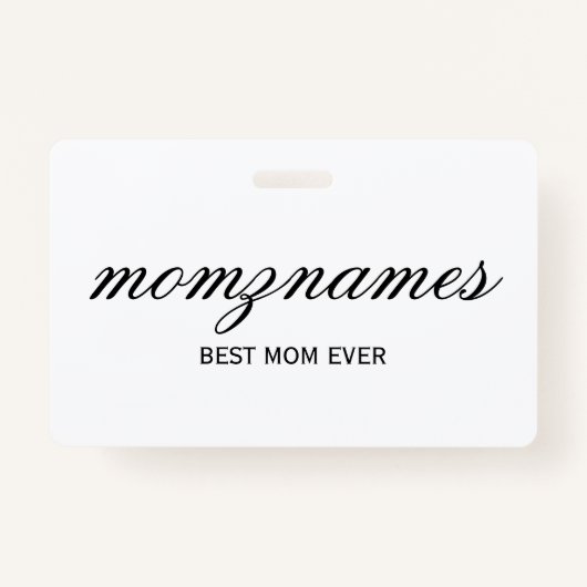 パーソナライズされた最高の母の書名 バッジ (正面)