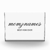 パーソナライズされた最高の母の書名 フォトブロック (正面)