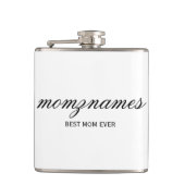 パーソナライズされた最高の母の書名 フラスク (正面)