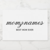 パーソナライズされた最高の母の書名 フードラベル (シングルラベル)