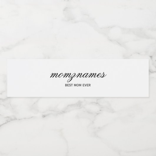 パーソナライズされた最高の母の書名 ペットボトルラベル (シングルラベル)
