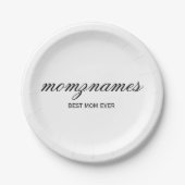 パーソナライズされた最高の母の書名 ペーパープレート (正面)