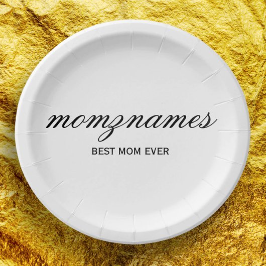 パーソナライズされた最高の母の書名 ペーパープレート