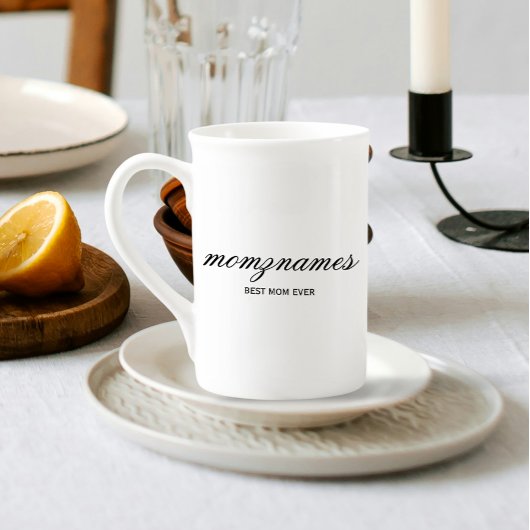 パーソナライズされた最高の母の書名 ボーンチャイナマグカップ