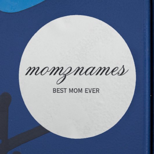 パーソナライズされた最高の母の書名 ラウンドシール