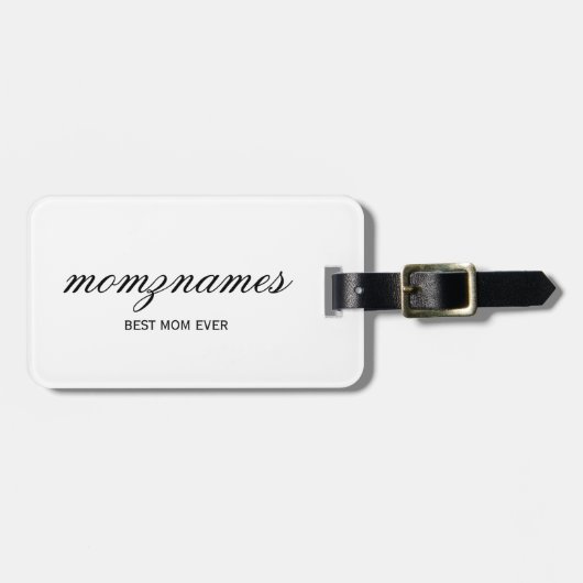 パーソナライズされた最高の母の書名 ラゲッジタグ (正面横)