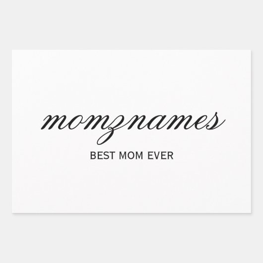 パーソナライズされた最高の母の書名 ラッピングペーパーシート (正面3)