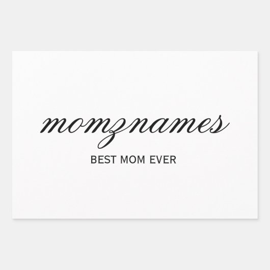 パーソナライズされた最高の母の書名 ラッピングペーパーシート (正面)