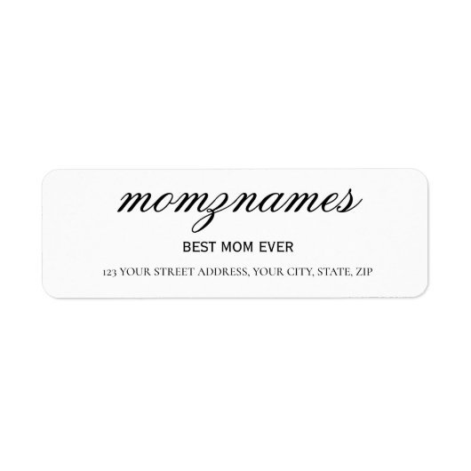 パーソナライズされた最高の母の書名 ラベル (正面)