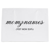 パーソナライズされた最高の母の書名 ラージペーパーバッグ (正面)