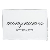 パーソナライズされた最高の母の書名 枕カバー (正面)