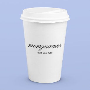 パーソナライズされた最高の母の書名 紙コップ