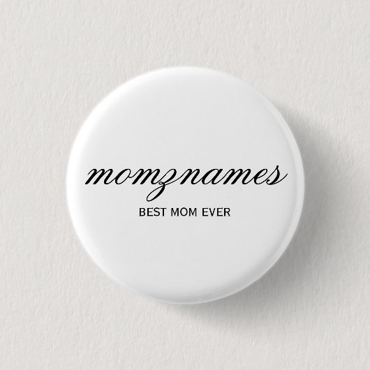 パーソナライズされた最高の母の書名 缶バッジ (正面)