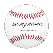 パーソナライズされた最高の母の書名 野球ボール (裏面)