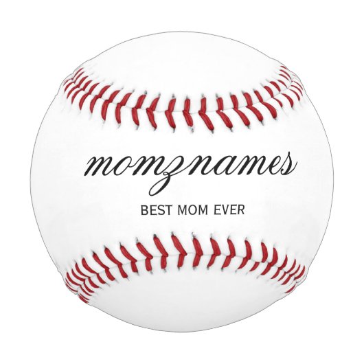 パーソナライズされた最高の母の書名 野球ボール (裏面)
