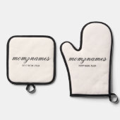 パーソナライズされた最高の母の書名 鍋つかみ&鍋敷きセット (正面)