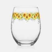 パーソナライズされた最高の母は…ひまわり ステムなしワイングラス (左)