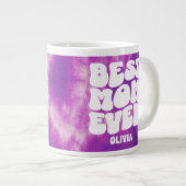 パーソナライズされた最高の母エバーパープル絞り染め ジャンボコーヒーマグカップ (正面右)
