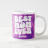 パーソナライズされた最高の母エバーパープル絞り染め ジャンボコーヒーマグカップ (右)