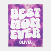 パーソナライズされた最高の母エバーパープル絞り染め フリースブランケット (正面)
