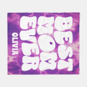 パーソナライズされた最高の母エバーパープル絞り染め フリースブランケット (正面(横))