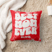 パーソナライズされた最高の母エバーレッド絞り染め クッション (ブランケット)