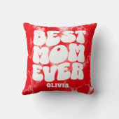 パーソナライズされた最高の母エバーレッド絞り染め クッション (裏面)