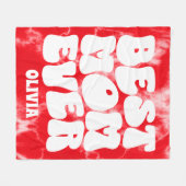 パーソナライズされた最高の母エバーレッド絞り染め フリースブランケット (正面(横))