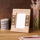 パーソナライズされた最高の母ハート レーザー彫刻フレーム (左)