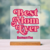 パーソナライズされた最高の母名前をカスタムする霜 アクリルサイン (ニュートラル)