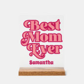 パーソナライズされた最高の母名前をカスタムする霜 アクリルサイン (正面)