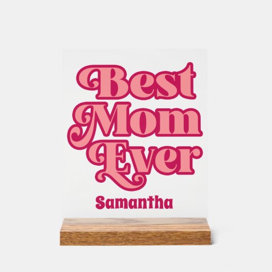 パーソナライズされた最高の母名前をカスタムする霜 アクリルサイン (正面)