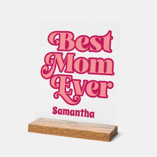 パーソナライズされた最高の母名前をカスタムする霜 アクリルサイン (傾斜)